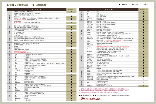 お引渡し詳細仕様書